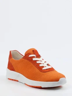Semler – Komfort-Sneaker aus Mesh und Veloursleder orange