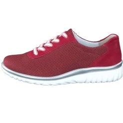 Semler – Komfort-Sneaker aus Mesh und Veloursleder rot