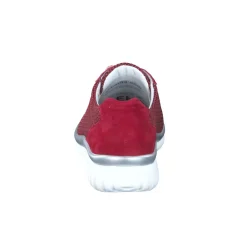 Semler – Komfort-Sneaker aus Mesh und Veloursleder rot