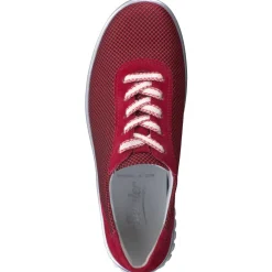 Semler – Komfort-Sneaker aus Mesh und Veloursleder rot