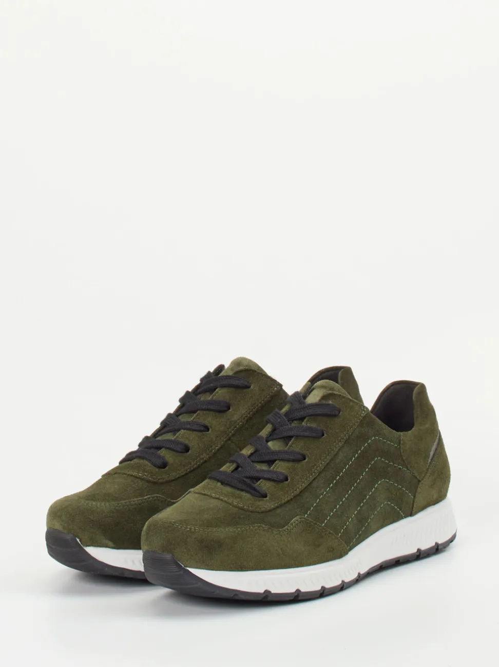 Semler – Komfort-Sneaker aus Veloursleder olivgrün