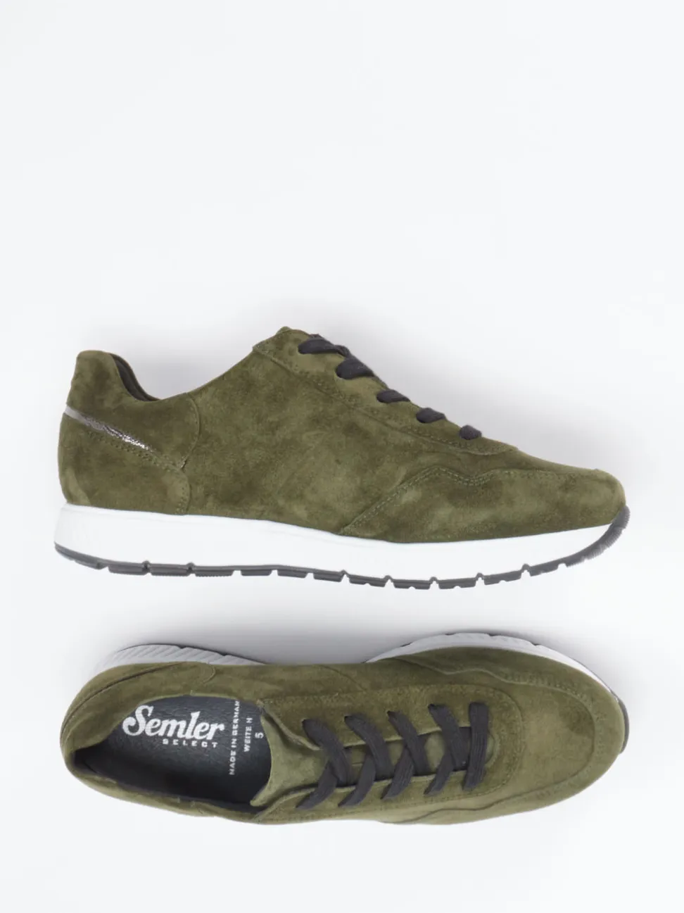Semler – Komfort-Sneaker aus Veloursleder olivgrün
