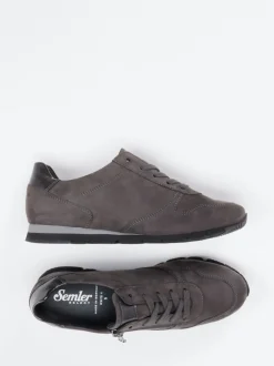 Semler – Komfort-Sneaker aus Nubukleder grau
