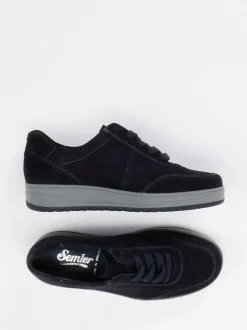 Semler – Komfort-Sneaker aus Veloursleder dunkelblau