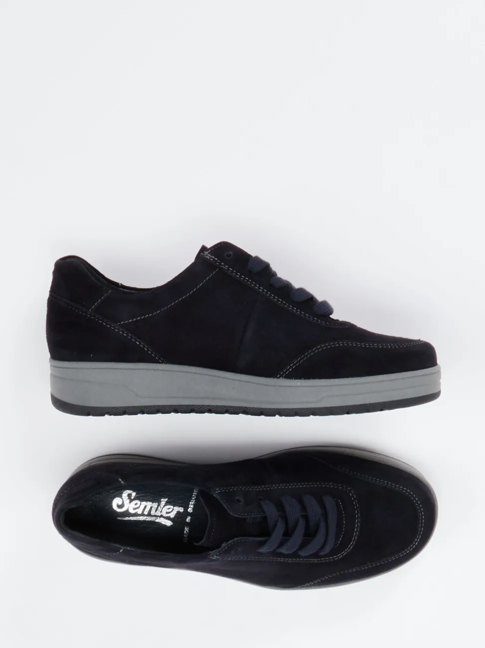 Semler – Komfort-Sneaker aus Veloursleder dunkelblau