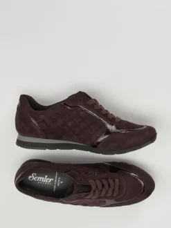 Semler – Komfort-Sneaker aus Veloursleder brombeer