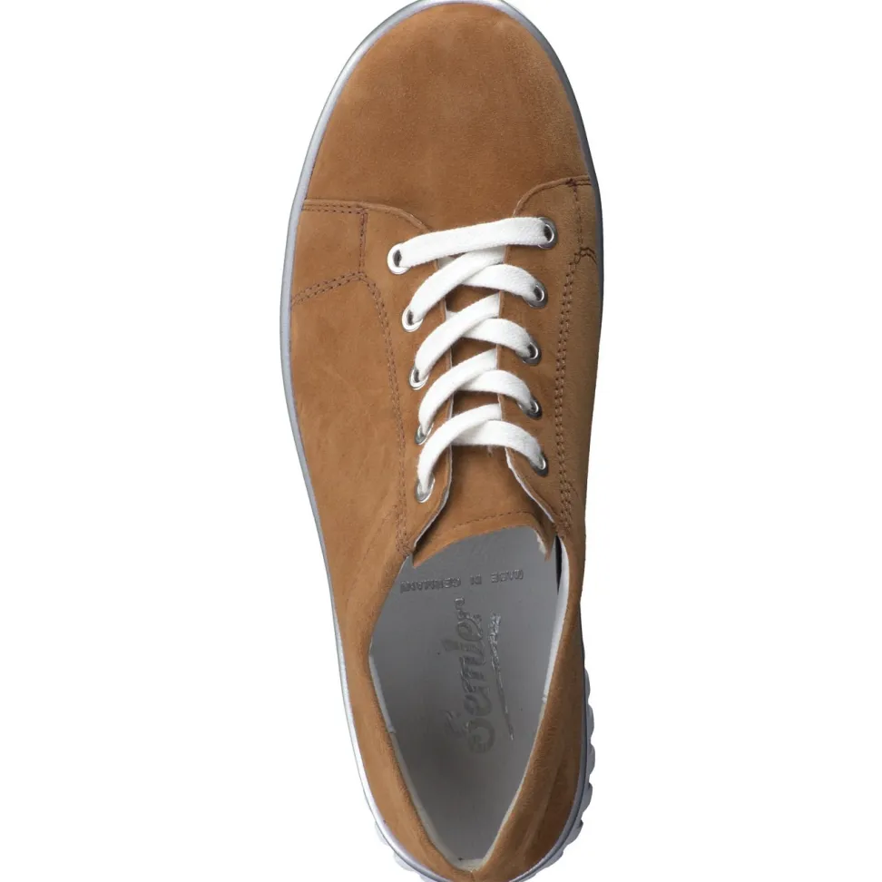 Semler – Komfort-Sneaker aus Veloursleder cognacbraun