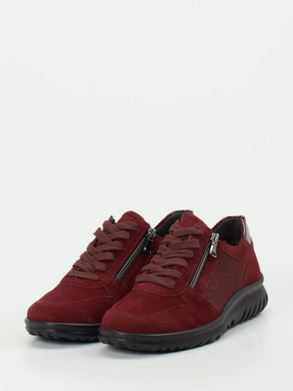 Semler – Komfort-Sneaker aus Veloursleder Bordeauxrot