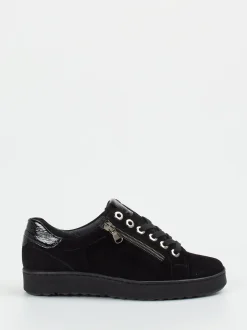 Semler – Komfort-Sneaker aus Veloursleder schwarz