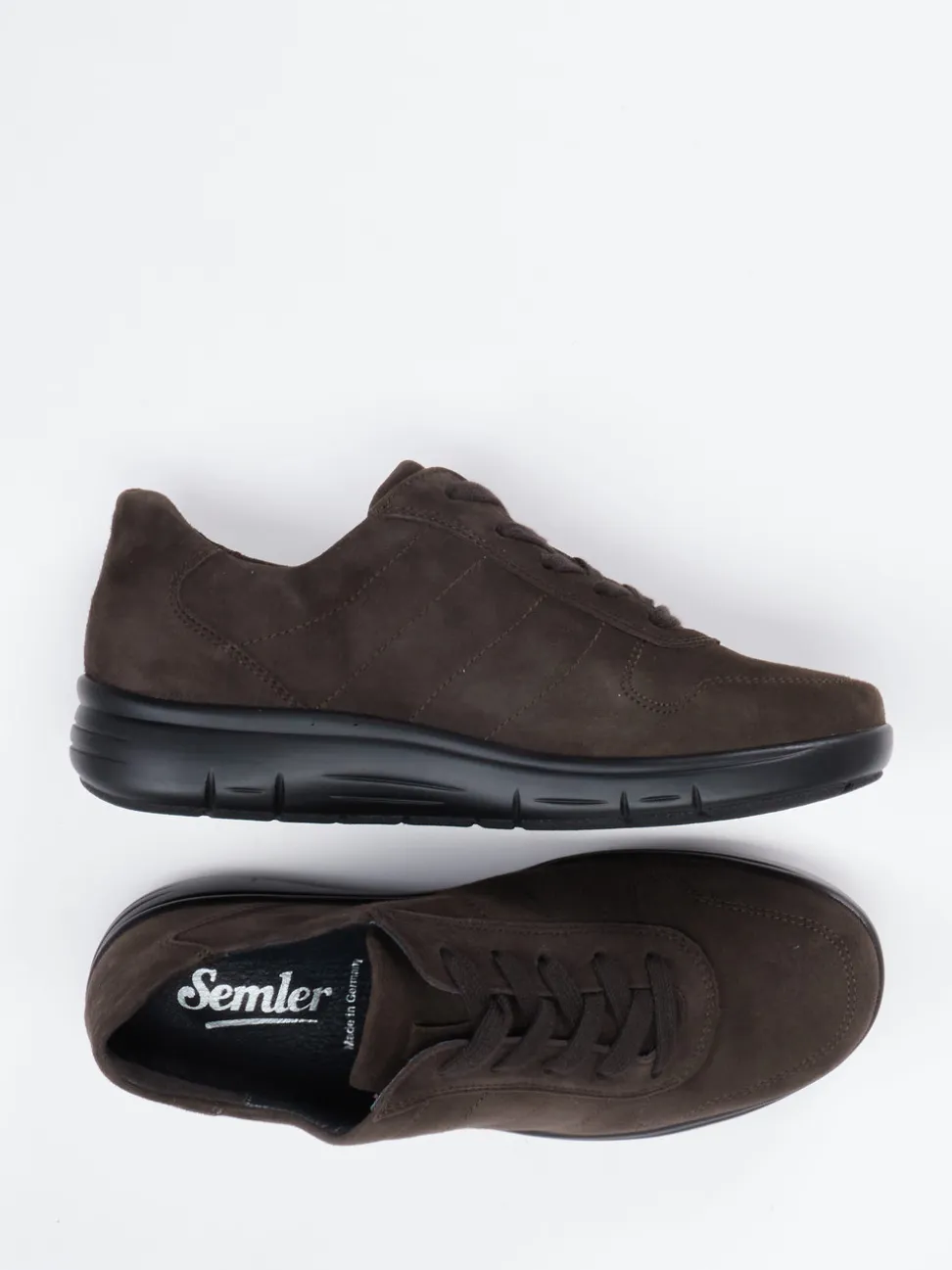 Semler – Komfort-Sneaker aus Veloursleder Dunkelbraun