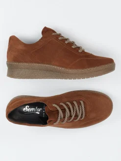 Semler – Komfort-Sneaker aus Veloursleder braun