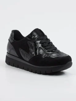 Semler – Komfort-Sneaker aus Reptilleder Schwarz