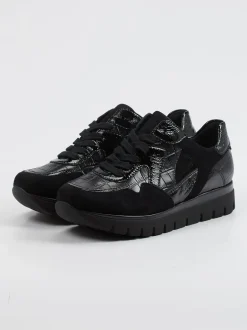 Semler – Komfort-Sneaker aus Reptilleder Schwarz