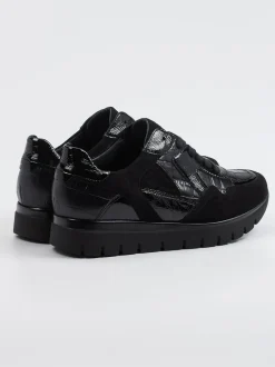 Semler – Komfort-Sneaker aus Reptilleder Schwarz