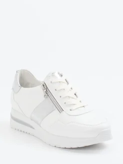Semler – Komfort-Sneaker aus Kalbleder weiß-silber