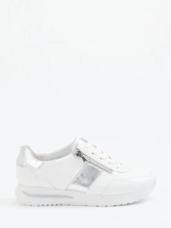 Semler – Komfort-Sneaker aus Kalbleder weiß-silber