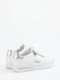 Semler – Komfort-Sneaker aus Kalbleder weiß-silber