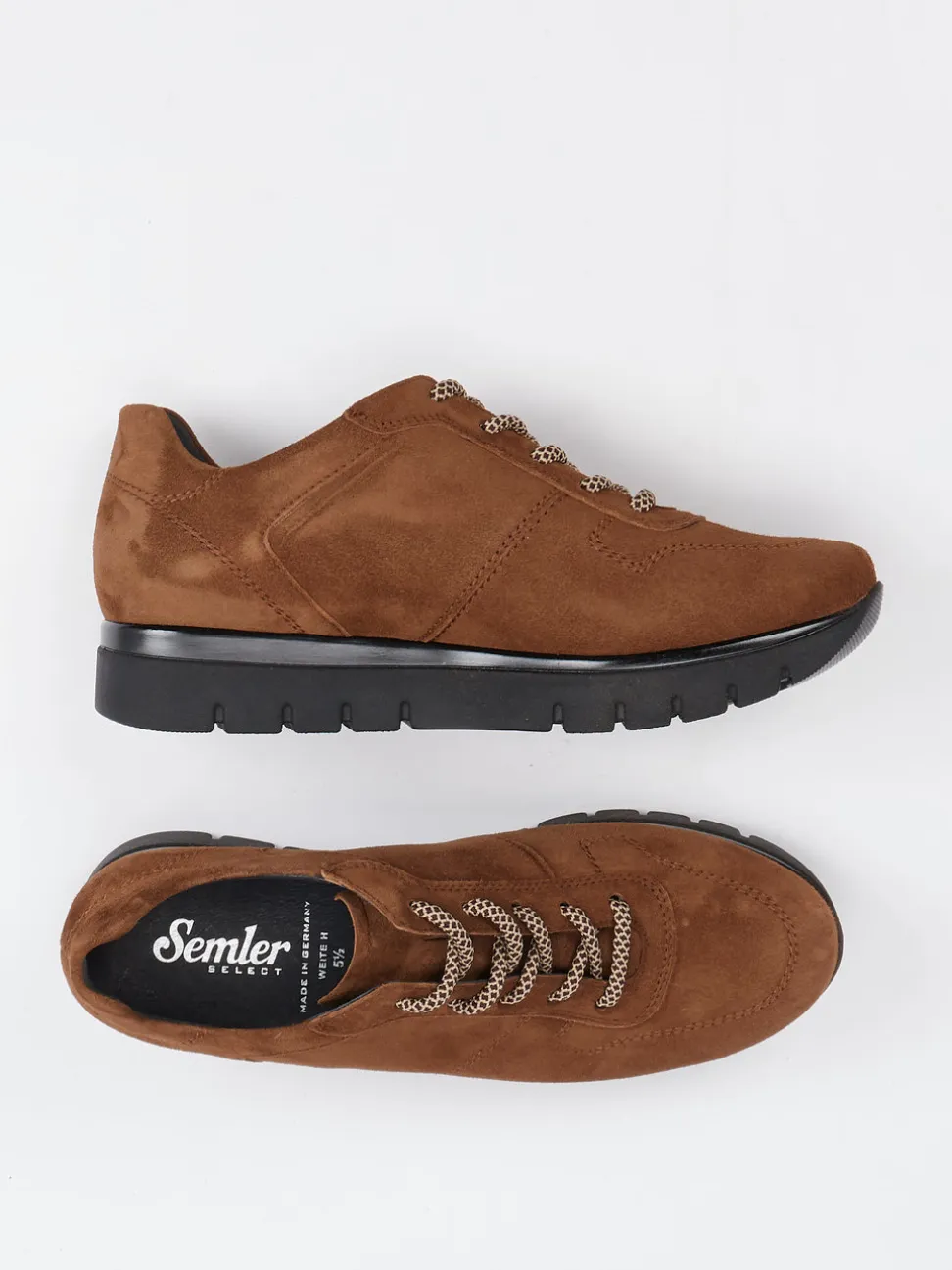 Semler – Komfort-Sneaker aus Veloursleder braun