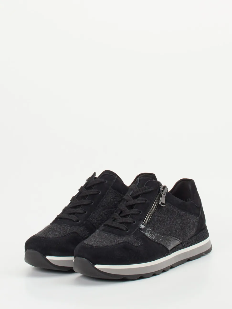 Semler – Komfort-Sneaker aus Veloursleder Anthrazit