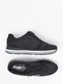 Semler – Komfort-Sneaker aus Veloursleder Anthrazit