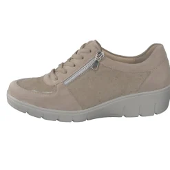 Semler – Komfort-Sneaker aus Veloursleder in Beige