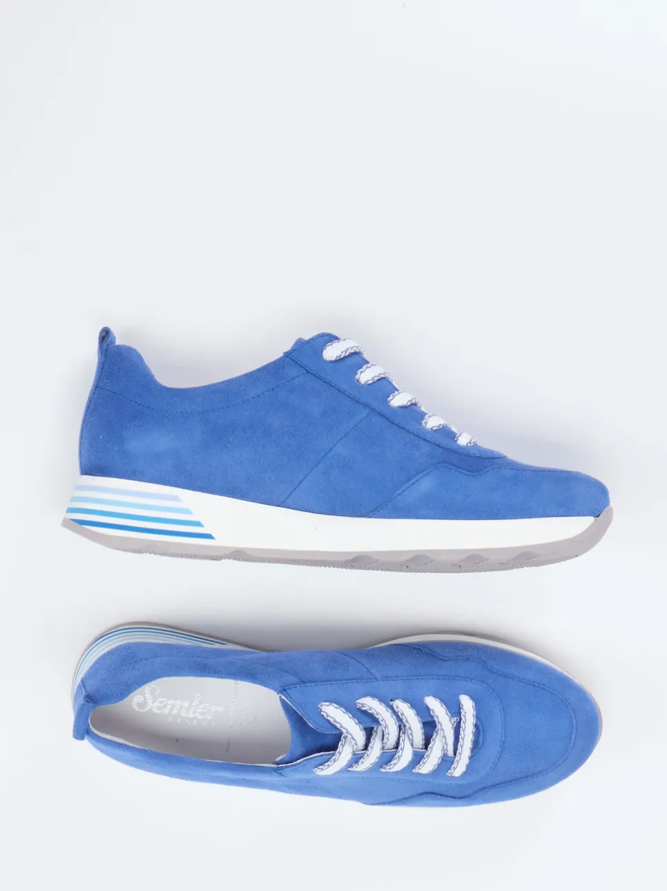 Semler – Komfort-Sneaker aus Veloursleder blau