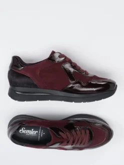 Semler – Komfort-Sneaker aus Veloursleder Bordeaux