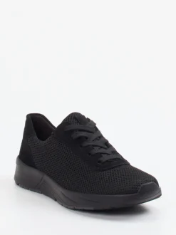 Semler – Komfort-Sneaker aus Velour/Textil schwarz