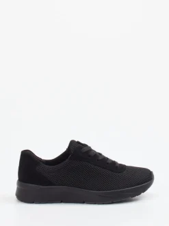 Semler – Komfort-Sneaker aus Velour/Textil schwarz