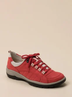 Semler – Komfort-Sneaker aus Nubukleder Tomatenrot