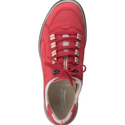 Semler – Komfort-Sneaker aus Nubukleder Tomatenrot