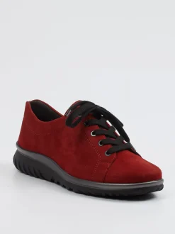Semler – Komfort-Sneaker aus Veloursleder dunkelrot