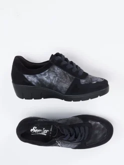 Semler – Komfort-Sneaker aus Veloursleder Blau