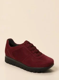 Semler – Komfort-Sneaker aus Veloursleder bordeaux