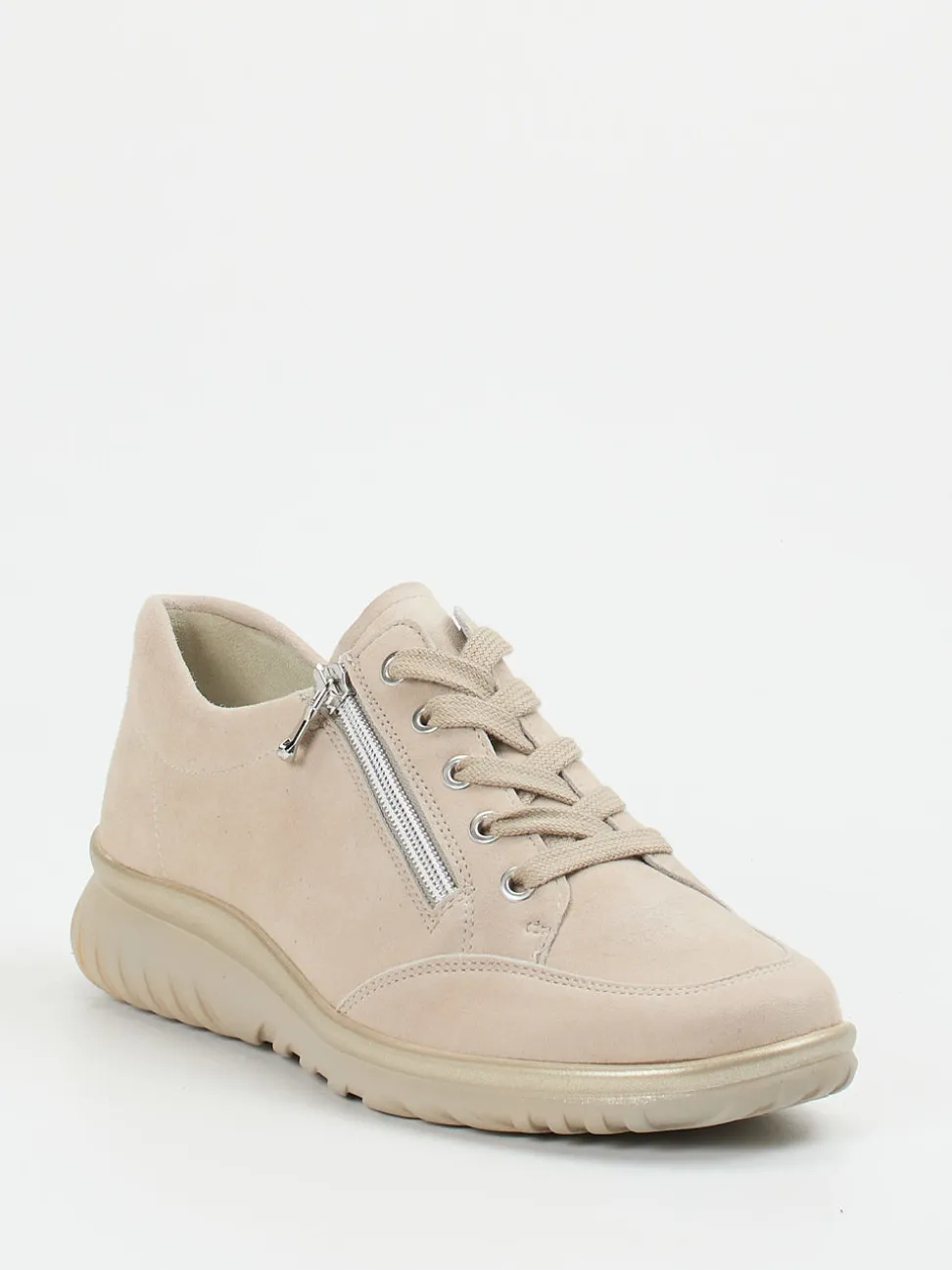 Semler – Komfort-Sneaker aus Veloursleder beige