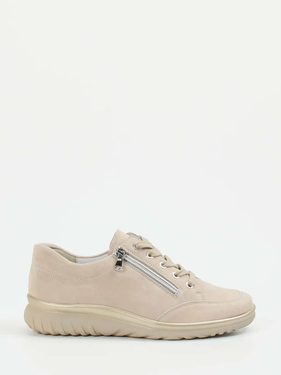 Semler – Komfort-Sneaker aus Veloursleder beige