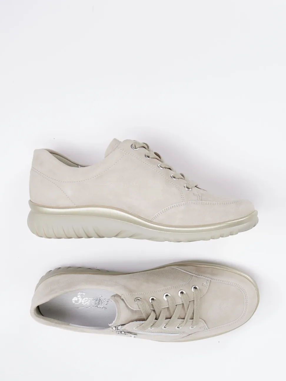 Semler – Komfort-Sneaker aus Veloursleder beige