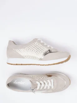 Semler – Komfort-Sneaker aus Veloursleder beige