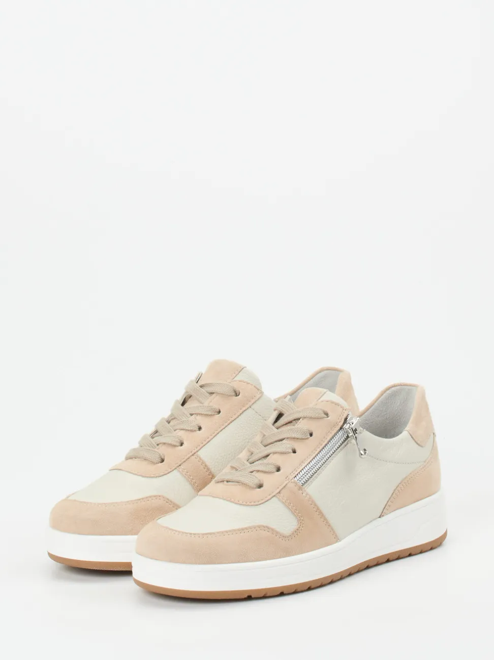 Semler – Komfort-Sneaker aus Velourleder und Leder beige
