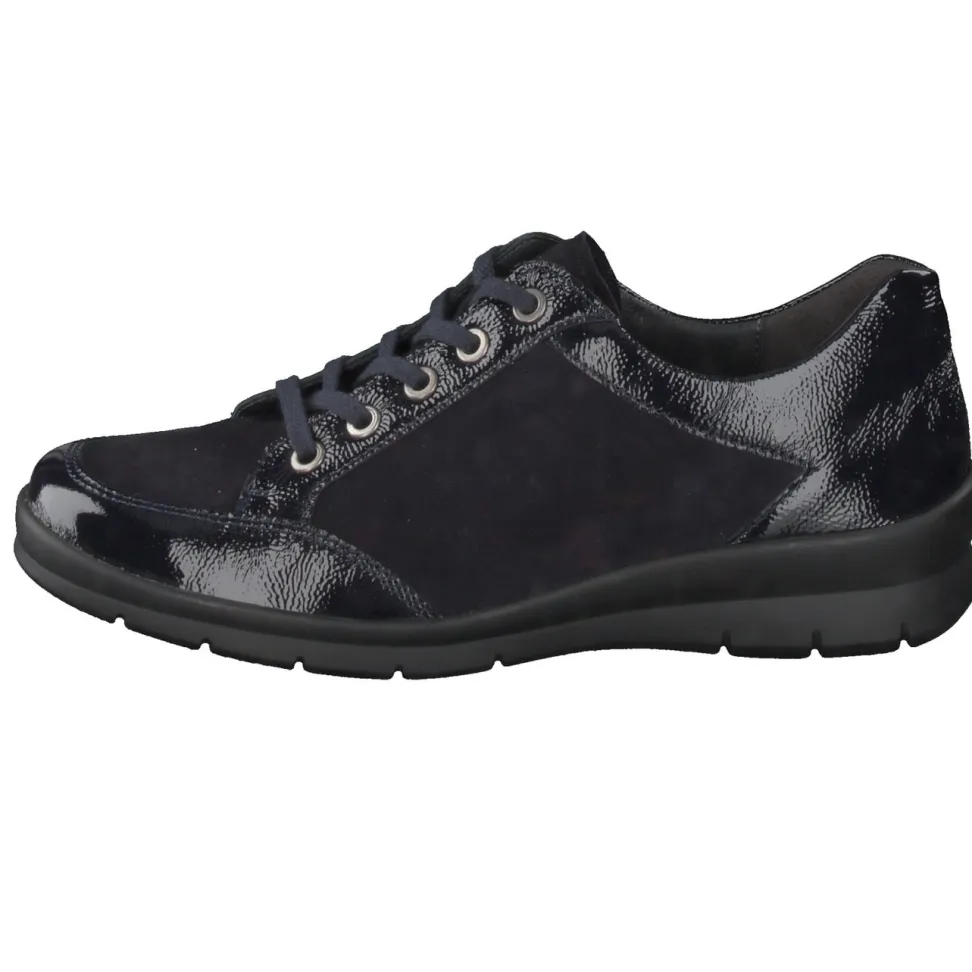 Semler – Komfort-Sneaker aus Lackleder und Veloursleder