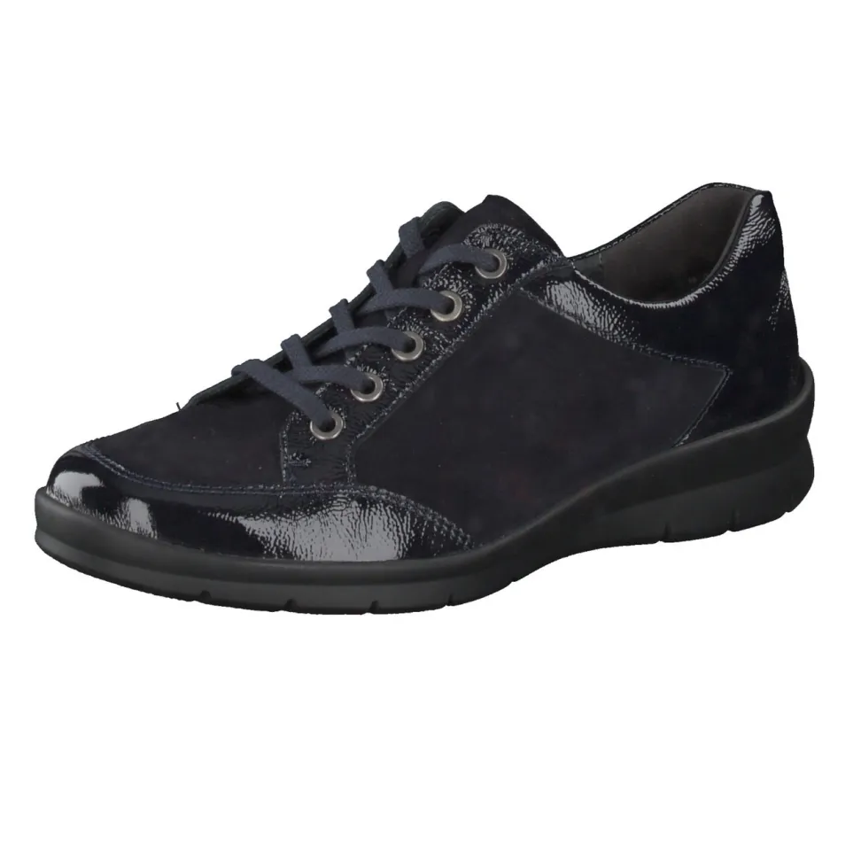 Semler – Komfort-Sneaker aus Lackleder und Veloursleder