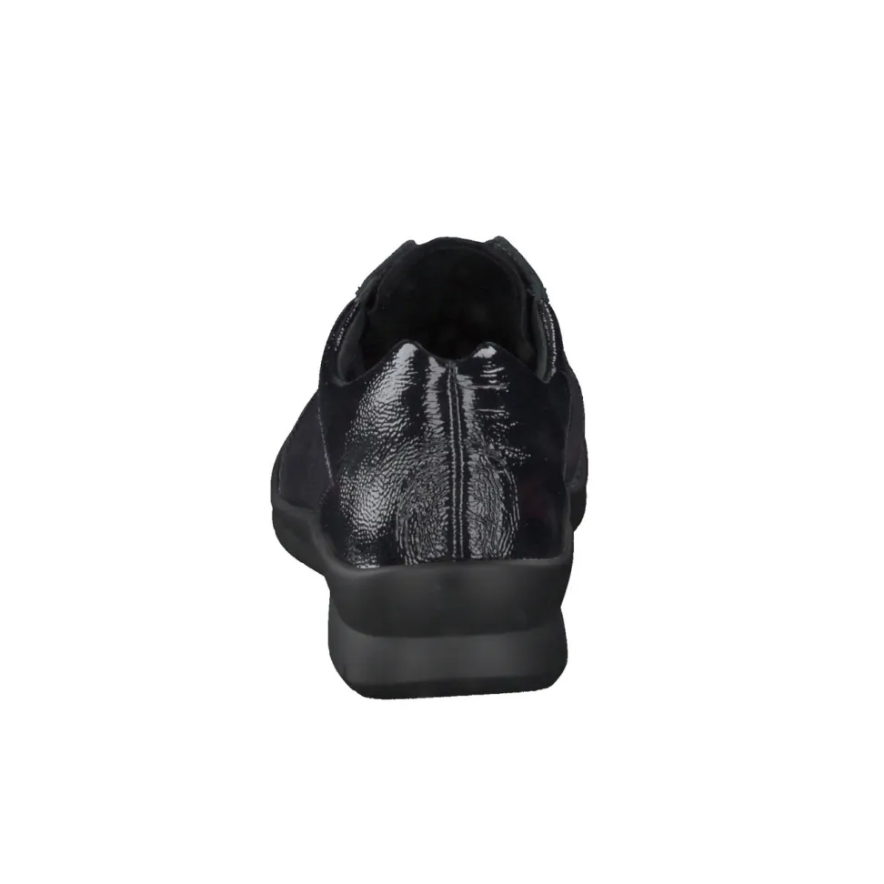 Semler – Komfort-Sneaker aus Lackleder und Veloursleder
