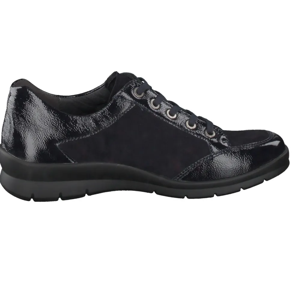 Semler – Komfort-Sneaker aus Lackleder und Veloursleder