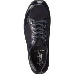 Semler – Komfort-Sneaker aus Lackleder und Veloursleder