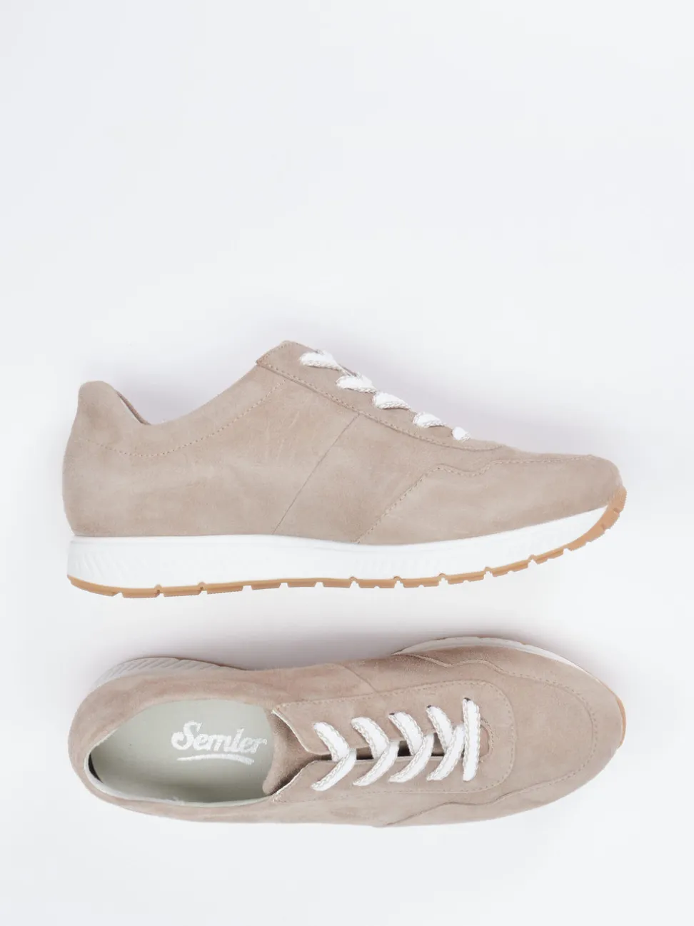 Semler – Komfort-Sneaker aus Veloursleder beige