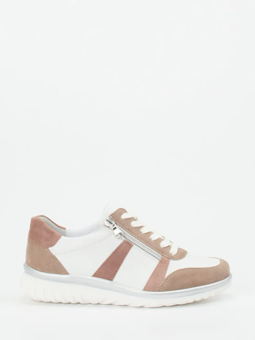 Semler – Komfort-Sneaker aus Velours- und Glattleder Beige