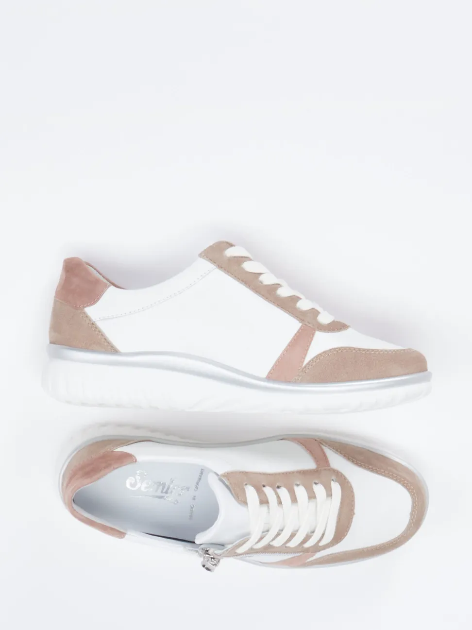 Semler – Komfort-Sneaker aus Velours- und Glattleder Beige