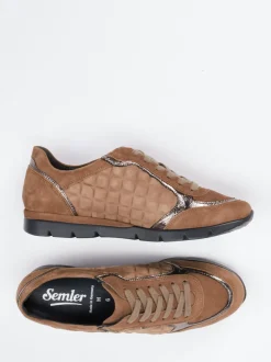 Semler – Komfort-Sneaker aus Veloursleder cognac