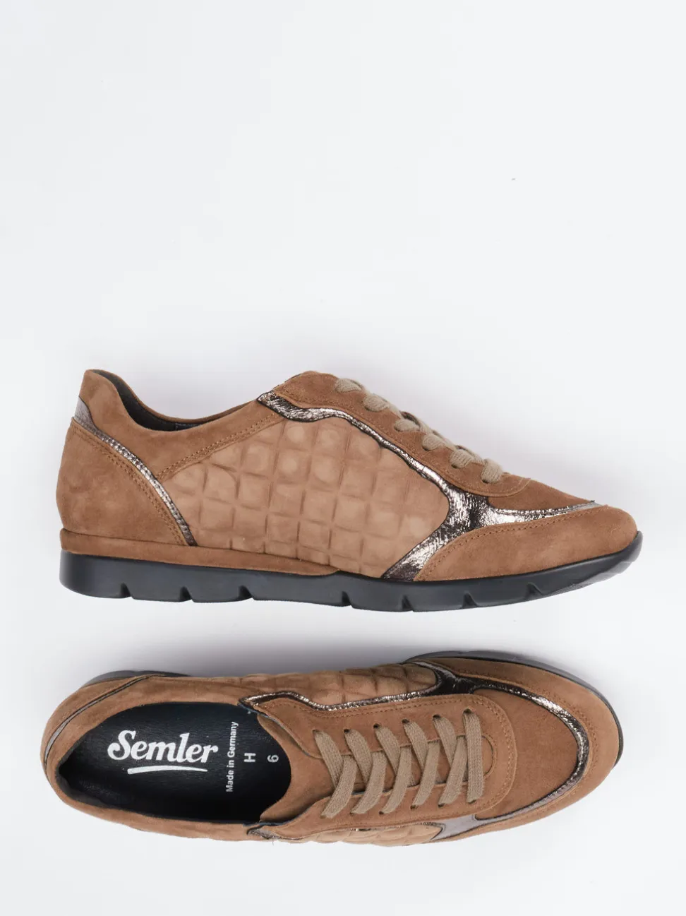Semler – Komfort-Sneaker aus Veloursleder cognac