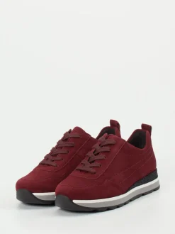 Semler – Komfort-Sneaker aus Veloursleder bordeaux